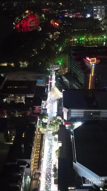 航拍广西桂林正阳街<strong>步行街</strong>夜景